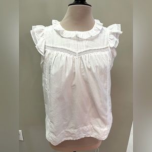 J. Crew blouse with Ruffle neckline and sleeve